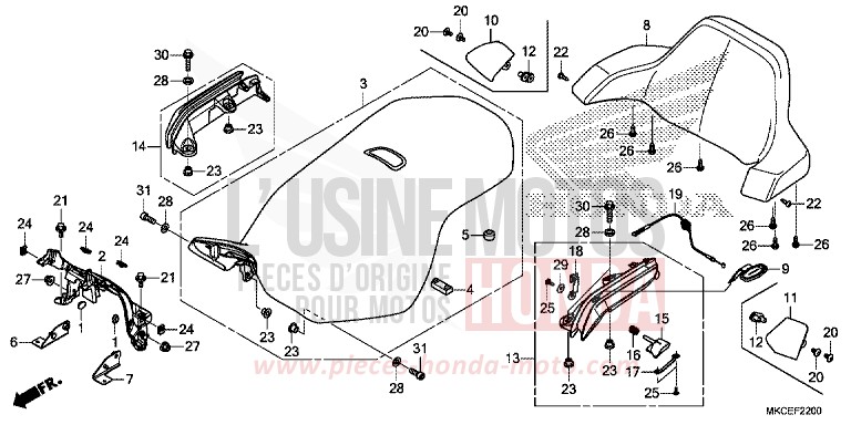 SEAT for Gold Wing CANDY ARDENT RED (R367B) from 2019